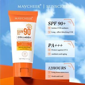 MAYCHEER Super Sunscreen SPF 90, Face High Protection Sweatproof Sunscreen